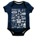 Jackson State University Tigers Hand Sketched Vive La Fete Impressions Artwork Infant Blue Short Sleeve Onesie Bodysuit