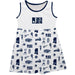 Jackson State University Tigers Sleeveless Tank Dress Girls White Repeat Print Hand Sketched Vive La Fete Impressions