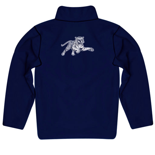 Jackson State University Tigers Vive La Fete Game Day Solid Blue Quarter Zip Pullover Sleeves - Vive La Fête - Online Apparel Store