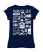 Jackson State University Tigers Hand Sketched Vive La Fete Impressions Artwork Navy Girls Cotton Short Sleeve Tee - Vive La Fête - Online Apparel Store