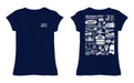 Jackson State University Tigers Hand Sketched Vive La Fete Impressions Artwork Navy Girls Cotton Short Sleeve Tee - Vive La Fête - Online Apparel Store