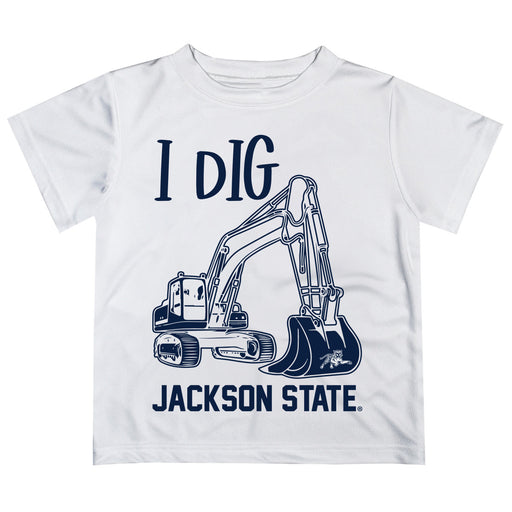 Jackson State University Tigers Vive La Fete Excavator Boys Game Day White Short Sleeve Tee