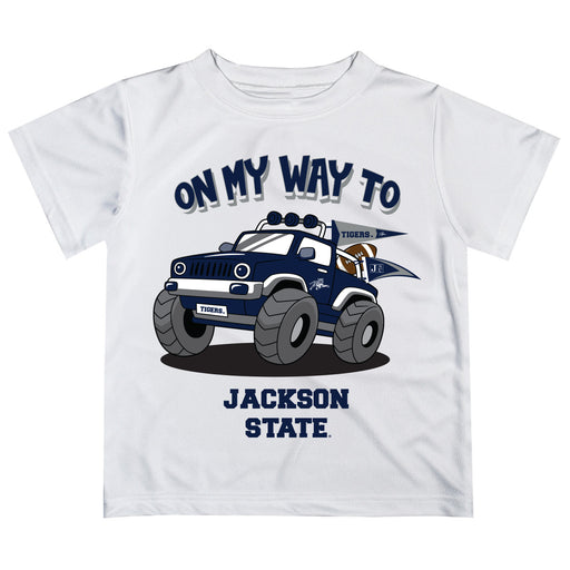 Jackson State University Tigers Vive La Fete Monster Truck Boys Game Day White Short Sleeve Tee