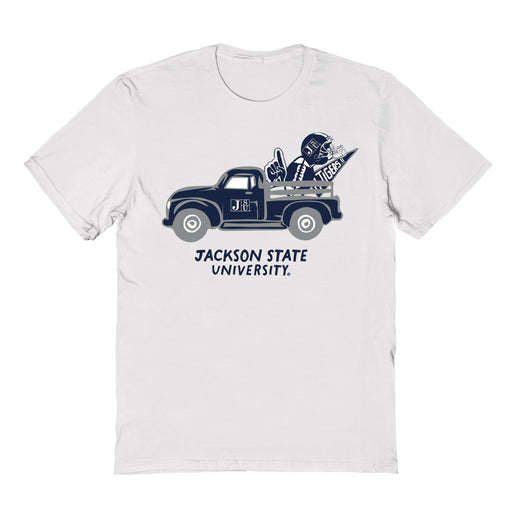 Jackson State Tigers JSU Hand Sketched Vive La Fete Impressions Truck Kids White Cotton T-shirt