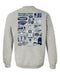 Jackson State University Tigers Hand Sketched Artwork Navy Crewneck Sweatshirt for Women - Vive La Fête - Online Apparel Store