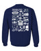 Jackson State University Tigers Hand Sketched Artwork Navy Crewneck Sweatshirt for Women - Vive La Fête - Online Apparel Store