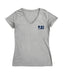 Jackson State Tigers JSU Hand Sketched Vive La Fete Impressions Artwork Grey Women Cotton Short Sleeve V-Neck Tshirt