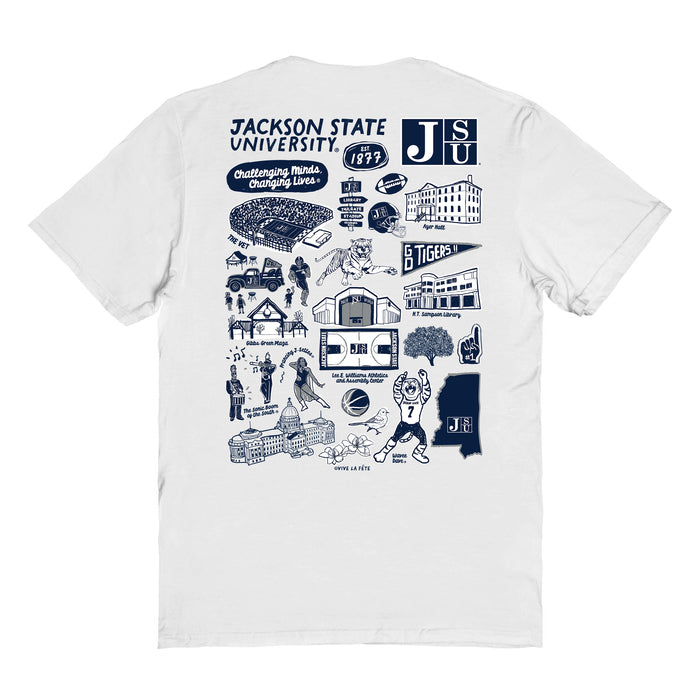 Jackson State Tigers JSU Vive La Fete Impressions Artwork Womens Cotton Tshirt - Vive La Fête - Online Apparel Store