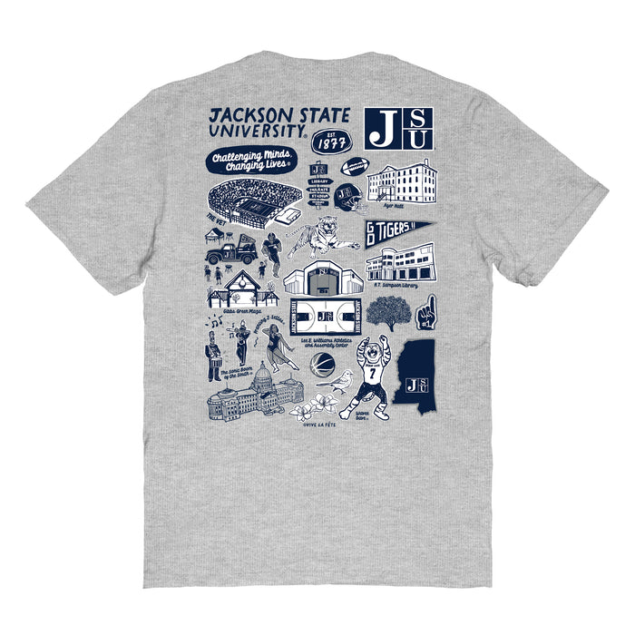 Jackson State Tigers JSU Vive La Fete Impressions Artwork Womens Cotton Tshirt - Vive La Fête - Online Apparel Store