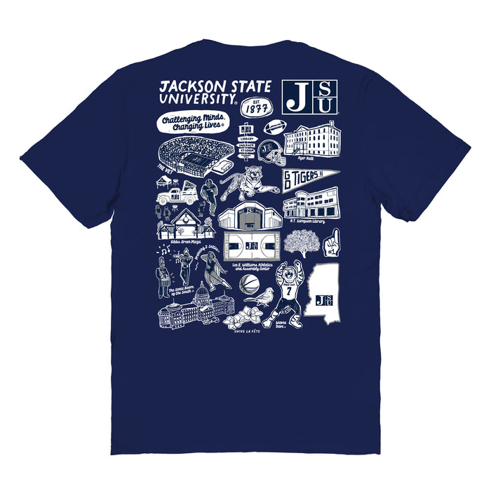 Jackson State Tigers JSU Vive La Fete Impressions Artwork Womens Cotton Tshirt - Vive La Fête - Online Apparel Store