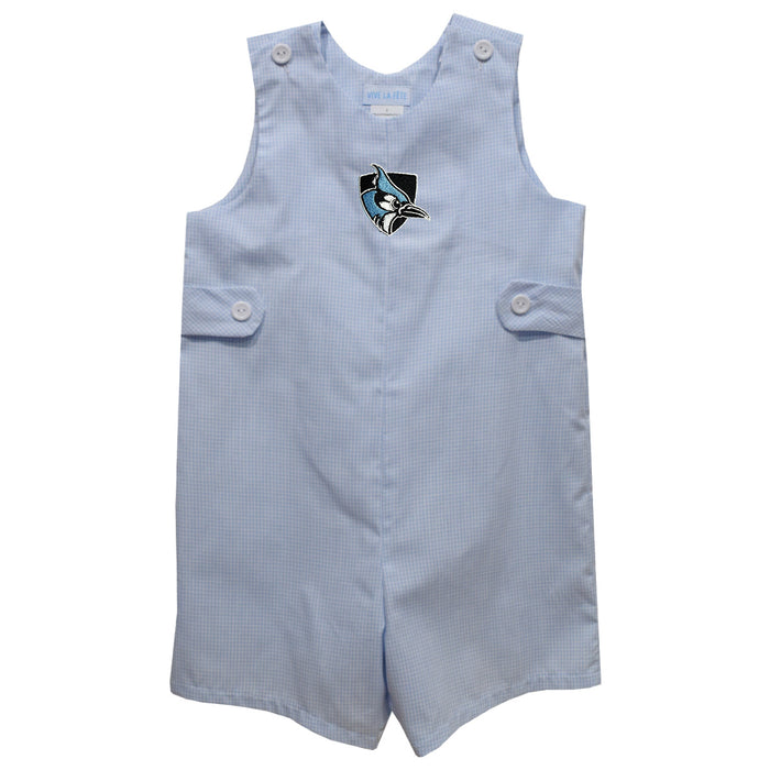 Johns Hopkins Blue Jays Embroidered Light Blue Gingham Boys Jon Jon