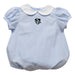 Johns Hopkins Blue Jays Embroidered Light Blue Gingham Girls Baby Bubble Short Sleeve