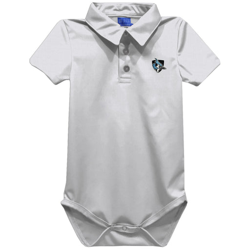 Johns Hopkins Blue Jays Embroidered White Solid Knit Boys Polo Bodysuit