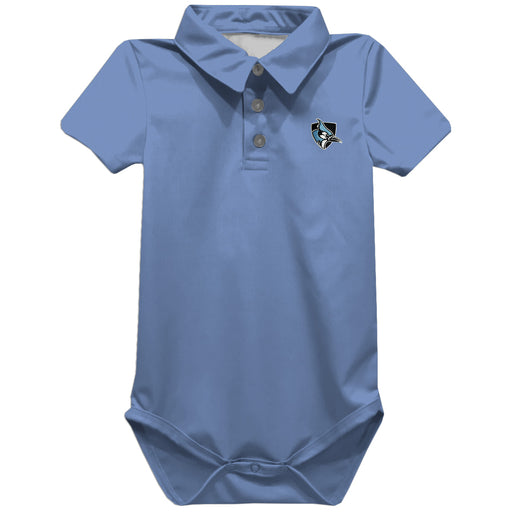 Johns Hopkins Blue Jays Embroidered Light Blue Solid Knit Boys Polo Bodysuit