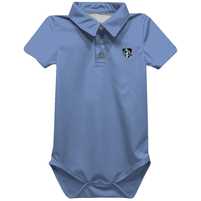 Johns Hopkins Blue Jays Embroidered Light Blue Solid Knit Boys Polo Bodysuit