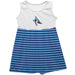 Johns Hopkins Blue Jays Vive La Fete Girls White Game Day Sleeveless Tank Dress Royal Stripes on Skirt