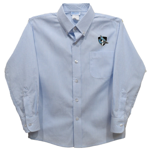 Bentley Falcons Embroidered Royal Gingham Long Sleeve Button Down Shirt