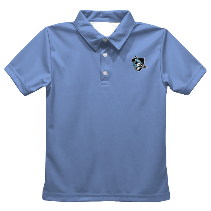 Johns Hopkins Blue Jays Embroidered Light Blue Short Sleeve Polo Box Shirt