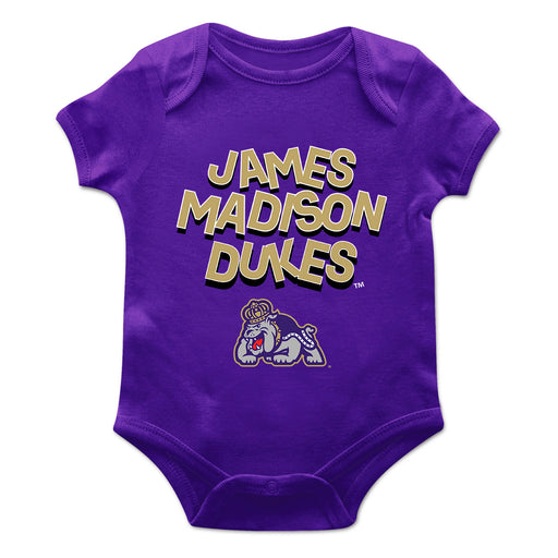 James Madison University Dukes Vive La Fete Infant Game Day Purple Short Sleeve Bodysuit