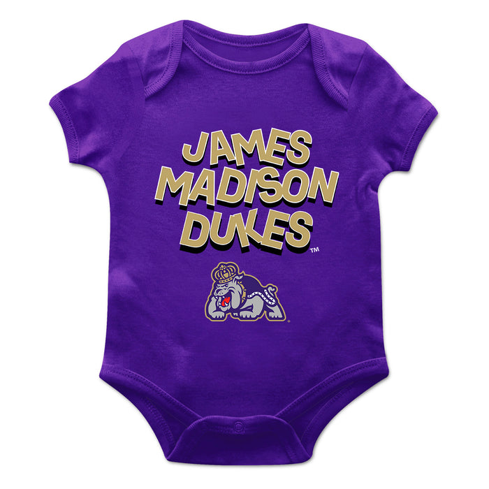 James Madison University Dukes Vive La Fete Infant Game Day Purple Short Sleeve Bodysuit
