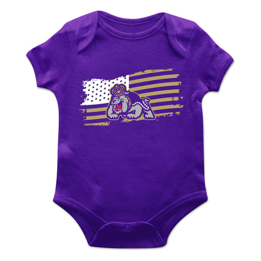 James Madison University Dukes Vive La Fete Infant Game Day Purple Short Sleeve Bodysuit