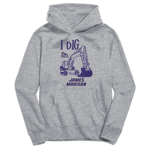 James Madison University Dukes Excavator Heather Grey Cotton Youth Hoodie