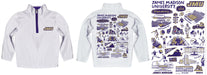 James Madison University Dukes Hand Sketched Vive La Fete Impressions Artwork White Boys Quarter Zip Pullover V1 - Vive La Fête - Online Apparel Store
