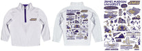James Madison University Dukes Hand Sketched Vive La Fete Impressions Artwork White Boys Quarter Zip Pullover V1 - Vive La Fête - Online Apparel Store