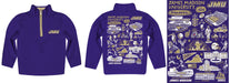 James Madison University Dukes Hand Sketched Vive La Fete Impressions Artwork Purple Boys Quarter Zip Pullover V1 - Vive La Fête - Online Apparel Store