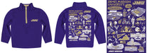 James Madison University Dukes Hand Sketched Vive La Fete Impressions Artwork Purple Boys Quarter Zip Pullover V1 - Vive La Fête - Online Apparel Store