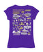 James Madison University Dukes Hand Sketched Vive La Fete Impressions Artwork Purple Girls Cotton Short Sleeve Tee - Vive La Fête - Online Apparel Store