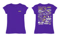 James Madison University Dukes Hand Sketched Vive La Fete Impressions Artwork Purple Girls Cotton Short Sleeve Tee - Vive La Fête - Online Apparel Store
