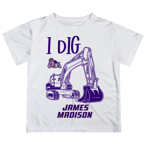 James Madison University Dukes Vive La Fete Excavator Boys Game Day White Short Sleeve Tee