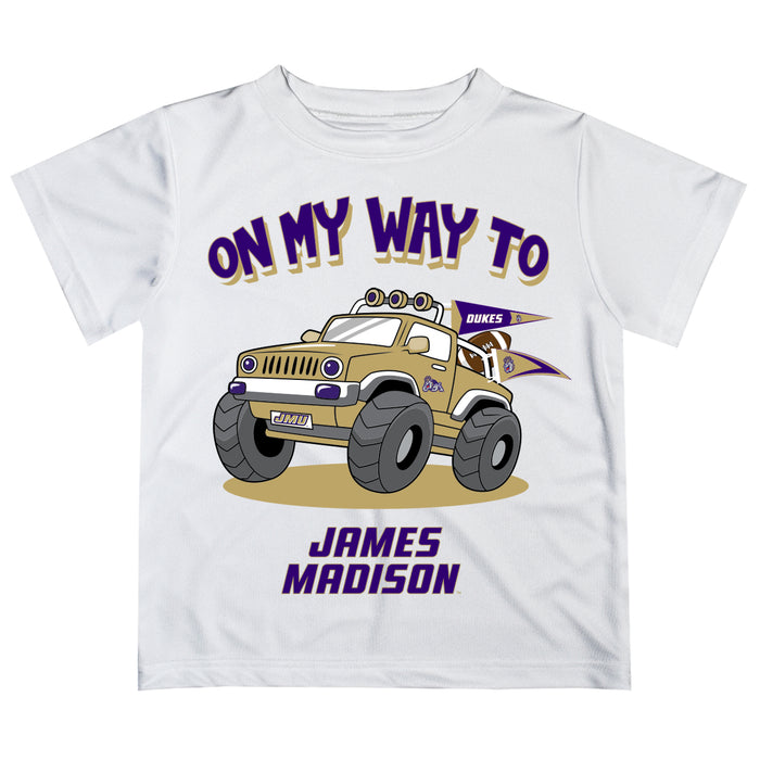 James Madison University Dukes Vive La Fete Monster Truck Boys Game Day White Short Sleeve Tee