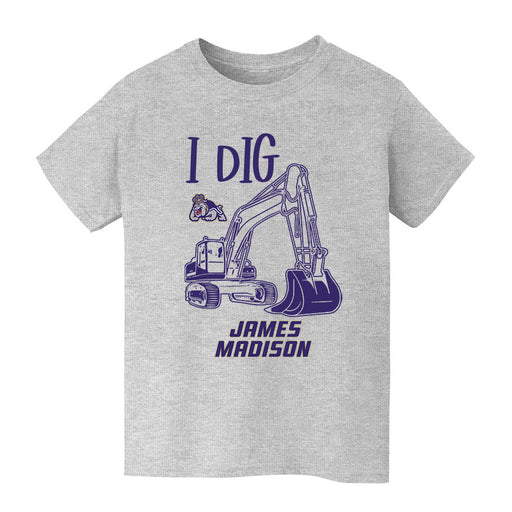 James Madison University Dukes Vive La Fete Excavator Heather Grey Cotton Short Sleeve Tee