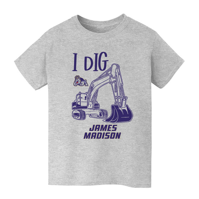 James Madison University Dukes Vive La Fete Excavator Heather Grey Cotton Short Sleeve Tee