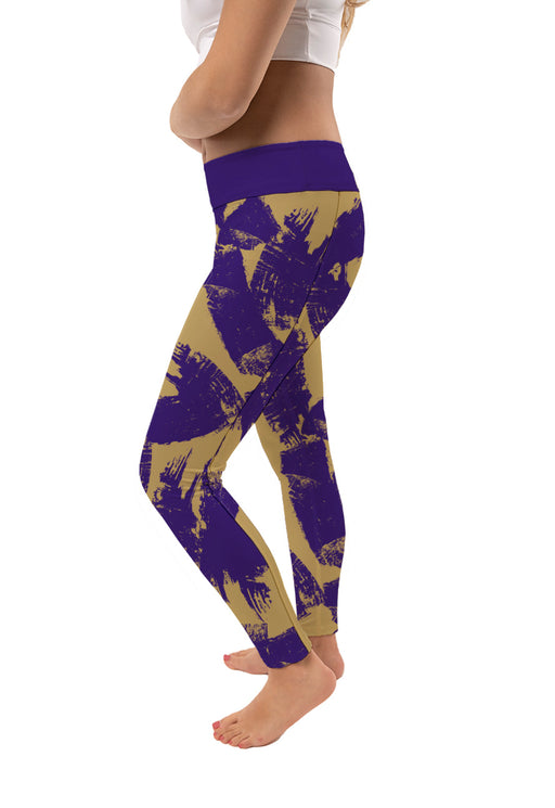James Madison University Dukes Vive La Fete Paint Brush Logo on Waist Women Purple Yoga Leggings - Vive La Fête - Online Apparel Store
