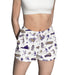 James Madison University Dukes Repeat Print Hand Sketched Vive La Fete Impressions Artwork Womens White Lounge Shorts