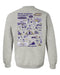 James Madison University Dukes Hand Sketched Artwork Purple Crewneck Sweatshirt for Women - Vive La Fête - Online Apparel Store