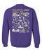 James Madison University Dukes Hand Sketched Artwork Purple Crewneck Sweatshirt for Women - Vive La Fête - Online Apparel Store