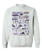 JMU Dukes Hand Sketched Vive La Fete Impressions White Cotton Crewneck Sweatshirt for Women