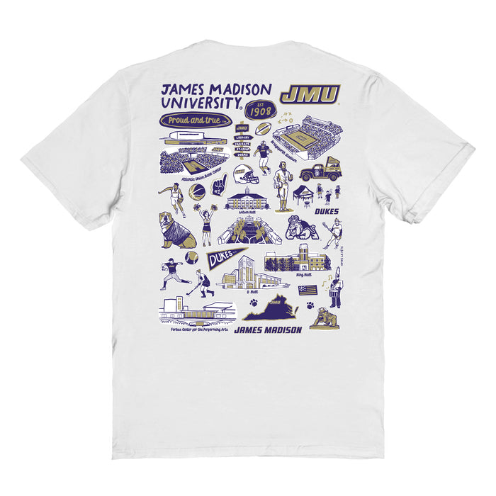 JMU Dukes Vive La Fete Impressions Artwork Womens Cotton Tshirt - Vive La Fête - Online Apparel Store