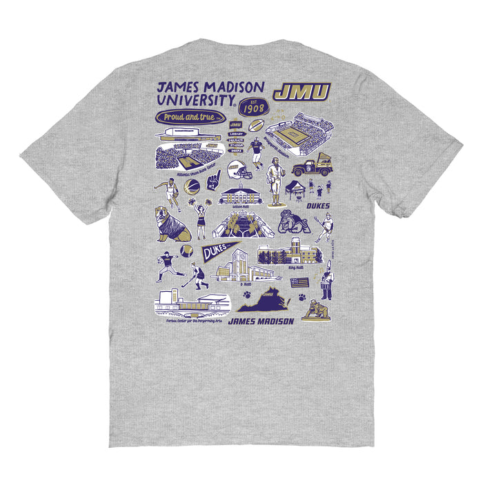 JMU Dukes Vive La Fete Impressions Artwork Womens Cotton Tshirt - Vive La Fête - Online Apparel Store