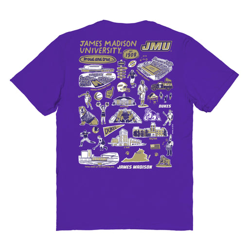 JMU Dukes Vive La Fete Impressions Artwork Womens Cotton Tshirt - Vive La Fête - Online Apparel Store