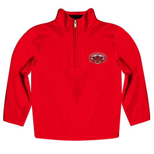 Jacksonville State Gamecocks Vive La Fete Game Day Solid Red Quarter Zip Pullover Sleeves