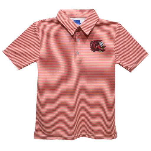 Jacksonville State Gamecocks Embroidered Red Cardinal Stripes Short Sleeve Polo Box Shirt