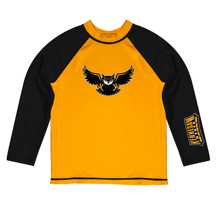 Kennesaw State University KSU Owls Vive La Fete Logo Gold Long Sleeve Raglan Rashguard