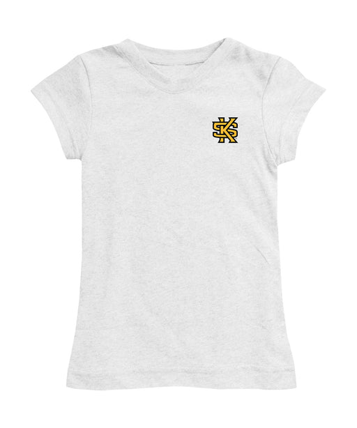 Kennesaw State University KSU Owls Hand Sketched Vive La Fete Impressions Artwork White Girls Cotton Short Sleeve Tee