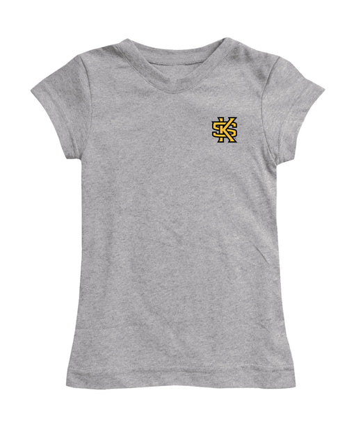 Kennesaw State University KSU Owls Hand Sketched Vive La Fete Impressions Artwork Grey Girls Cotton Short Sleeve Tee