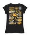Kennesaw State University KSU Owls Hand Sketched Vive La Fete Impressions Artwork Black Girls Cotton Short Sleeve Tee - Vive La Fête - Online Apparel Store